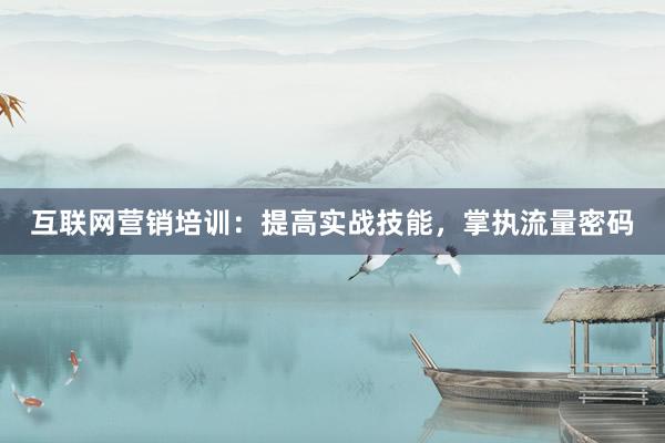 互联网营销培训：提高实战技能，掌执流量密码